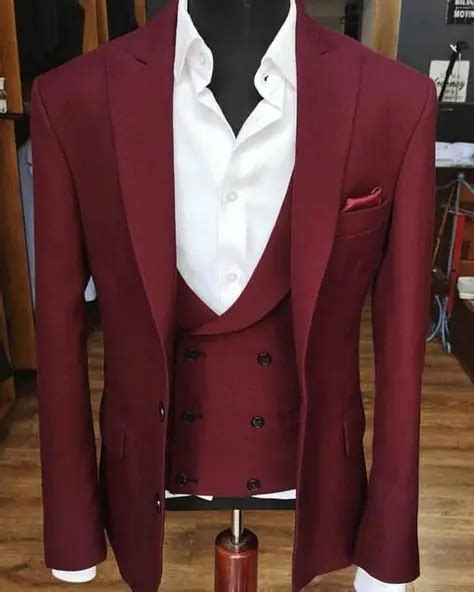 Latest Coat Pant Designs Burgundy Wine Red Suit Men Slim Fit Wedding