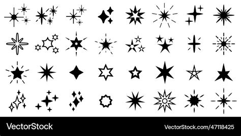 Twinkle star shapes Royalty Free Vector Image - VectorStock