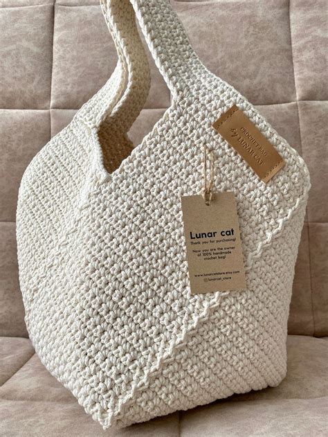 Crochet Tote Bag Pattern Reusable Grocery Bag Tote Bag Crochet Pattern Pdf Aesthetic Bag Large