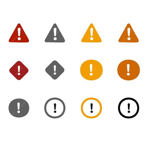 Premium Vector Exclamation Mark Of Warning Attention Icon Triangular Warning Symbols With