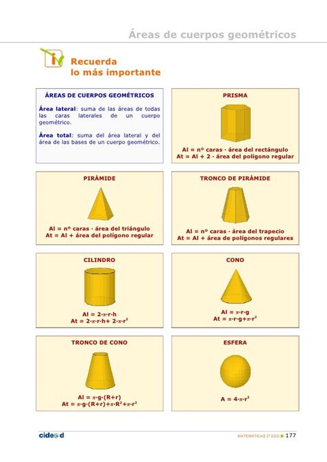 Areas Y Volumen De Cuerpos Geometricos