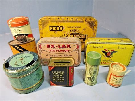 vintage advertising tins doans  lax gem blades armstrong