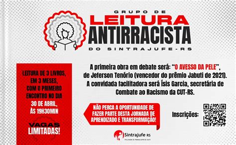 Sintrajufe RS lança Grupo de Leitura Antirracista duração de três