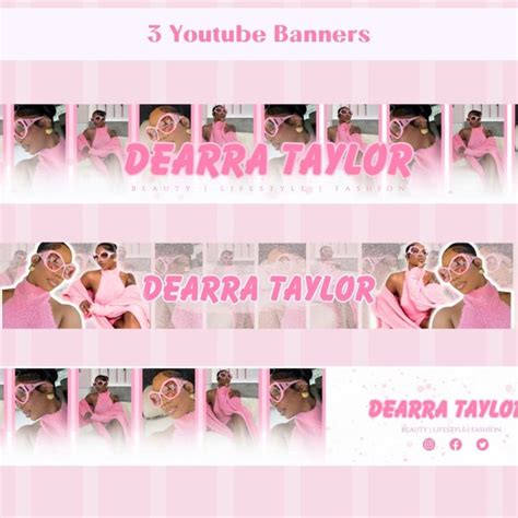 Pink Youtube Branding Kit Template Youtube Banner Youtube - Etsy in ...