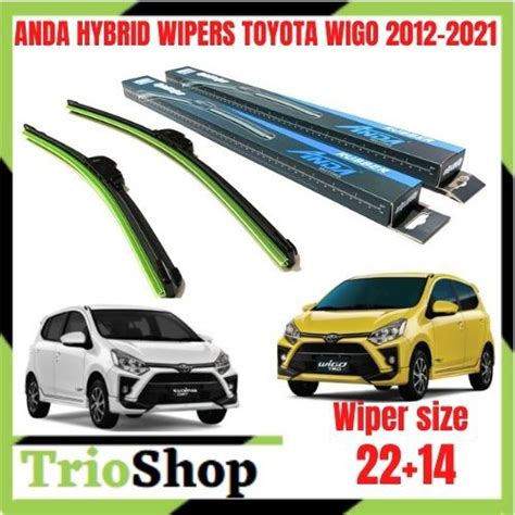 22 14 ANDA HYBRID WIPERS TOYOTA WIGO 2012 2021 WIPER BLADE BANANA