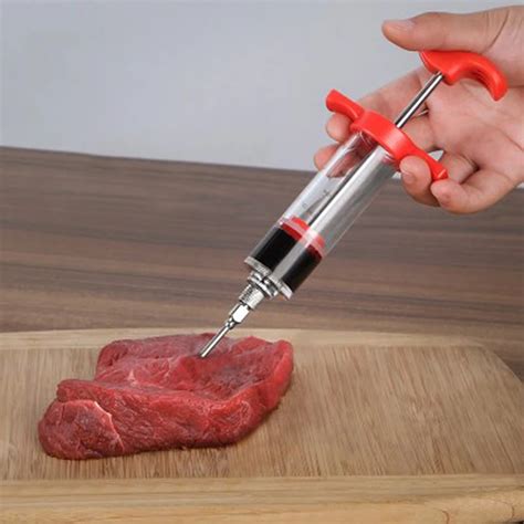 Meat Marinade Flavor Injector Syringe Seasoning Sauce Cooking Poultry