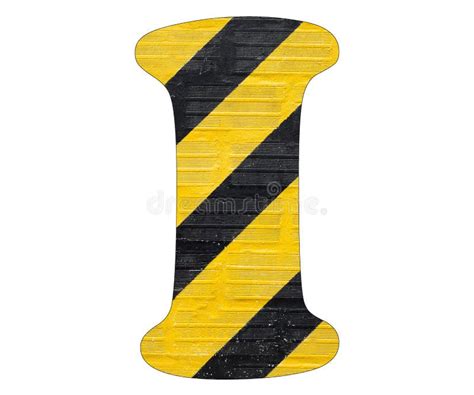 Letter I Yellow And Black Lines White Background Stock Illustration