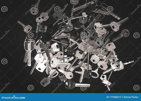 A Set Of Different Metal Keys From Secret Locks Stock Photo Image Of