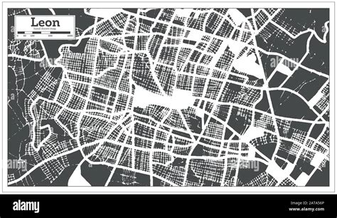 Leon Mexico City Map In Retro Style Outline Map Vector Illustration