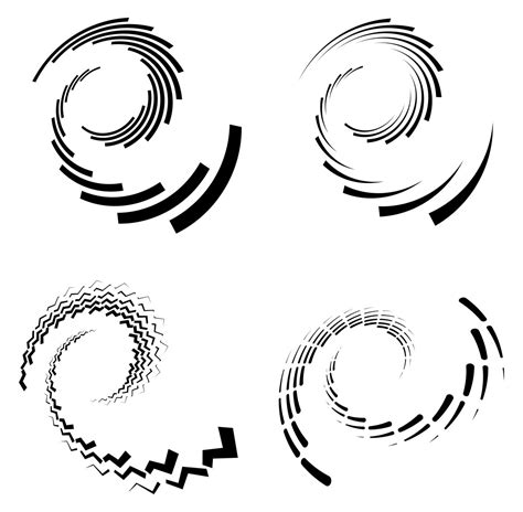 Spirals Swirl Twirls Set Concentric Radial Graphics Free Photo