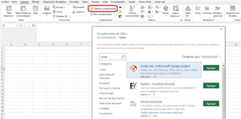 A Adir Complemento Script Lab A Nuestro Excel Excel Signum