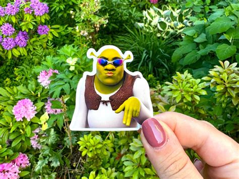 Shrek Sticker / Funny Sassy Shrek With Sun Glasses durable, Handmade, Waterproof, Tear-proof ...