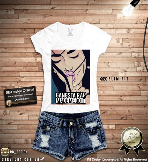 Gangsta Rap Made Me Do It Womens Sexy Girl T Shirt Rb Design Tank Top Rb Design Store