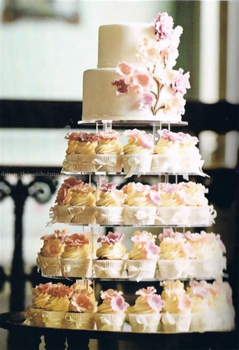 9 Two Layer Wedding Cake With Cupcakes Photo 2 Tier Wedding Cakes