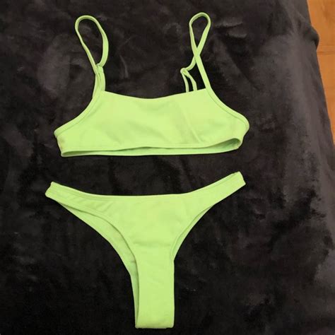 Swim Sunny Bunny Olivia Neon Green Bikini Size S Poshmark