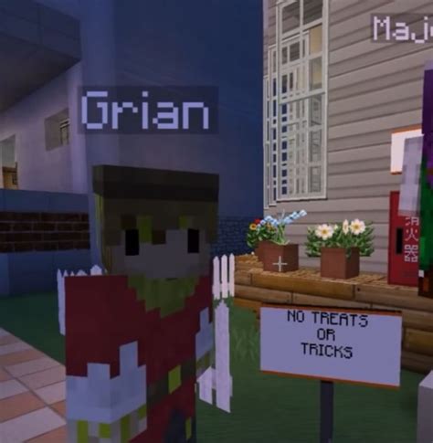 an animated image of a man holding a sign that says, origin no treats ...