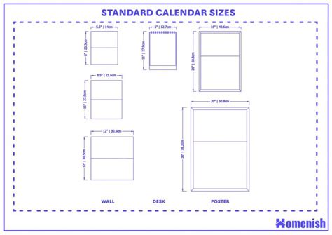 Guide to Standard Calendar Size (with Drawings) - Homenish