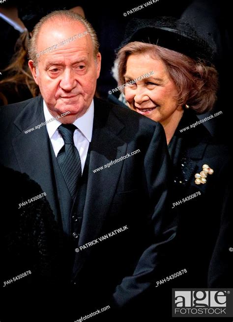 King Juan Carlos And Queen Sofia Of Spain Attend The Funeral Of Belgian