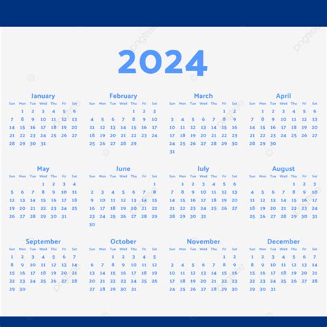 Ano Novo Calendário 2024 Vetor Png Calendário Ano Novo 2024 Imagem