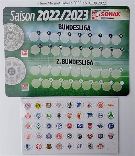 Dfl Fussball Bundesliga Magnettabelle Liga Und Liga Saison