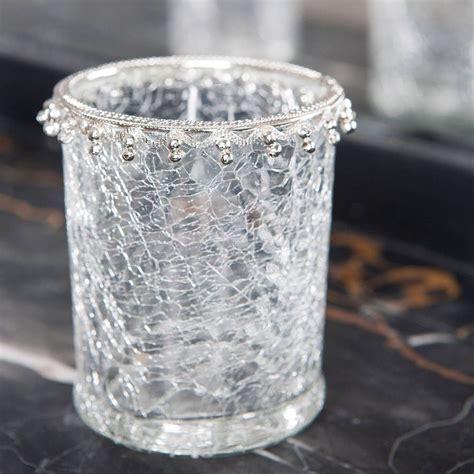 Crackle Glass Tealight Holder By Le Trousseau Glass Tea Light Holders