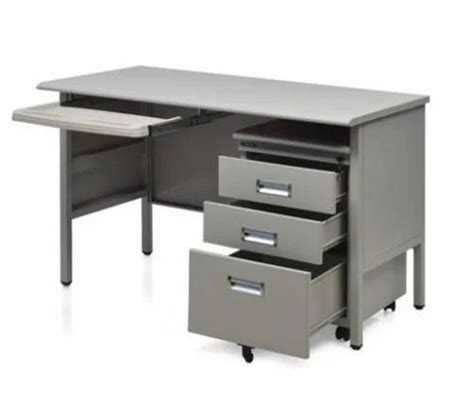 Mild Steel Rectangular Metal Computer Office Table With Storage At Rs