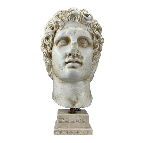 Large Alexander the Great Macedonian King Bust Hard Plaster Statue