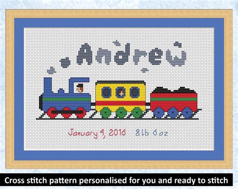 Birth Sampler Cross Stitch Pattern, Custom Cross Stitch, Personalized ...