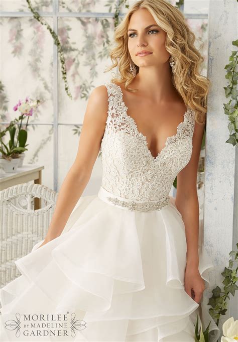 Mori Lee Style No2805 Natural Waist Line With V Neck Line