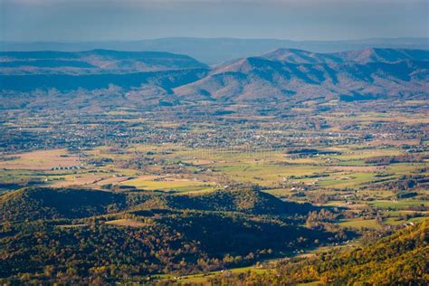 View of Fall Color in the Shenandoah Valley, from Skyline Drive Stock ...