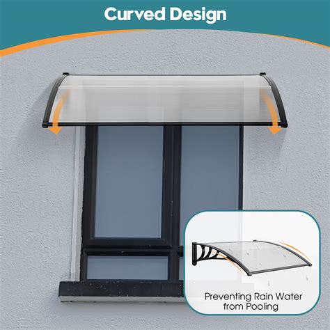 Mcombo 40 ×40 Window Awning Outdoor Polycarbonate Front Door Patio Cover Garden Canopy 6055