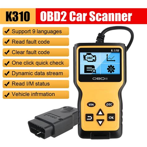 K310 OBD2 Code Reader Car Diagnostic Tools Digital Display OBD 2