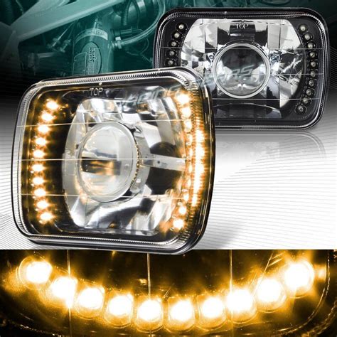 X H H H Sealed Beam Black Housing Amber Led Projector