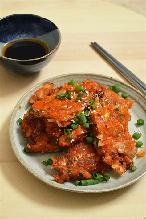 Kimchi Pancake or Kimchi Jeon (김치전) - Jaja Bakes - jajabakes.com