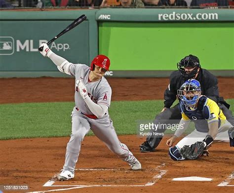 Los Angeles Angels Designated Hitter Shohei Ohtani Strikes Out During