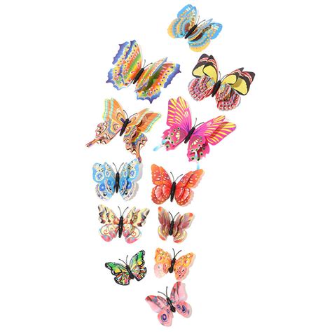 Diy Removable Butterflies Fridge Stickers Double Layer Butterfly Wall