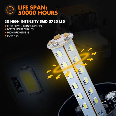 Snapklik Xprite 30 LED Amber Forklift Beacon Strobe Light Safety