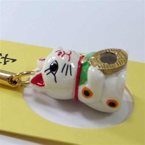 From Japan Lucky Cat Keychain Strap Amulet For Good Luck Etsy