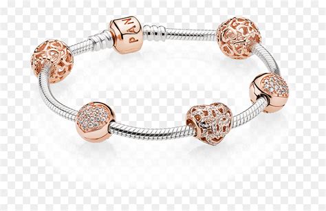 Pandora Clip Charm Pandora Rose Gold Bracelet - Rose Gold Pandora Charm Clips, HD Png Download - vhv