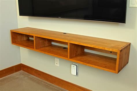 Contemporary Floating Tv Shelf Media Console Alchemy Woodshop