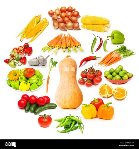 Circle With Lots Of Food Items Stock Photo Alamy