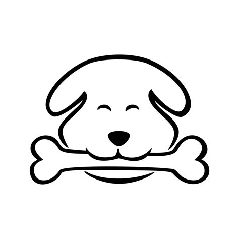 dog eat bone silhouette design. cute pet logo template, sign and symbol. 14433380 Vector Art at ...