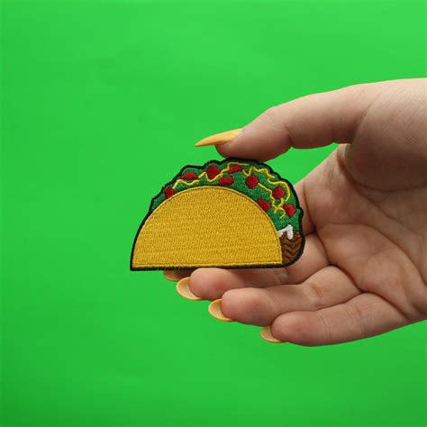 Classic Taco Emoji Embroidered Iron On Patch