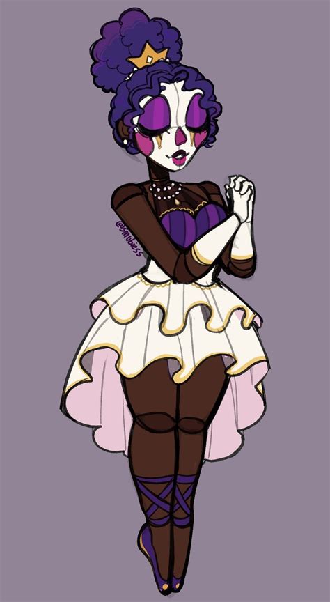 Ballora Fnaf Artwork Purple Haired Woman In A Dress