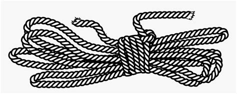 Black And White Rope Drawing, HD Png Download - kindpng