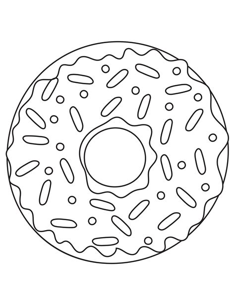 Donut Coloring Page Printable