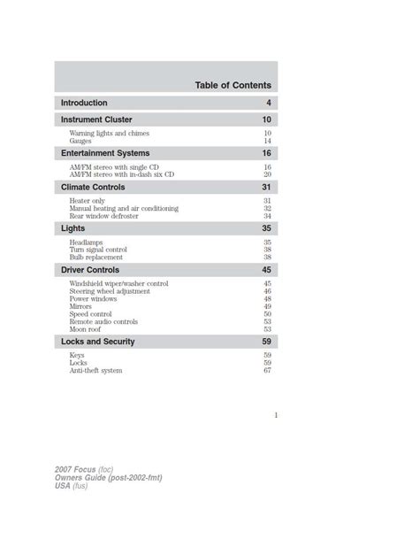 Ford Focus 2007 Owner’s Manual - PDF for FREE