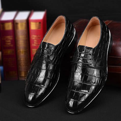 Men's Premium Genuine Alligator Skin Dress Shoes