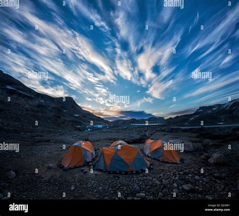 Greenland, Kulusuk, Trekking camp Stock Photo - Alamy