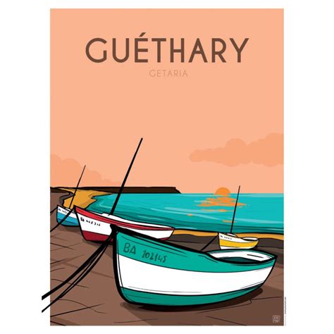 Affiche Guéthary Par Jobomart